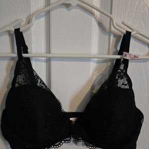 Victoria's Secret Black Lace Bra-Uplift Demi